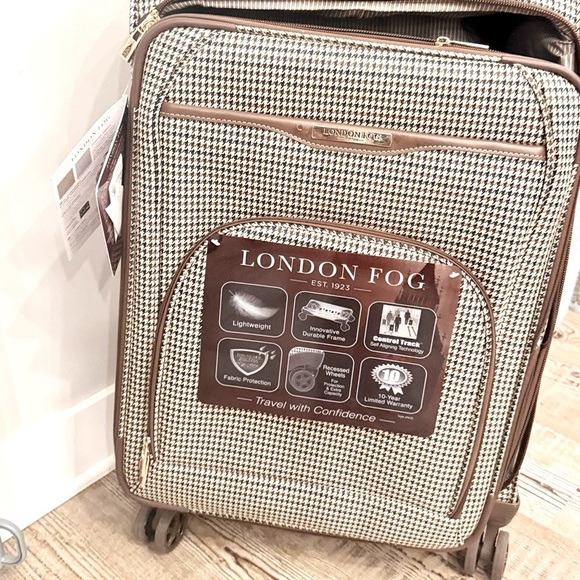 London Fog Oxford III 29”Spinner Luggage suitcase travel bag olive houndstooth - Picture 14 of 16
